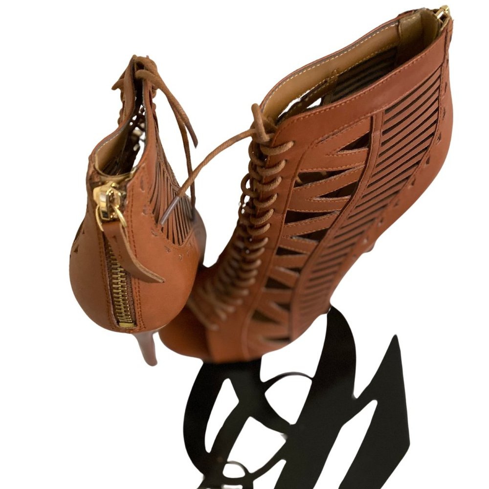 Nine West Leather Peep Toe Ankle Booties